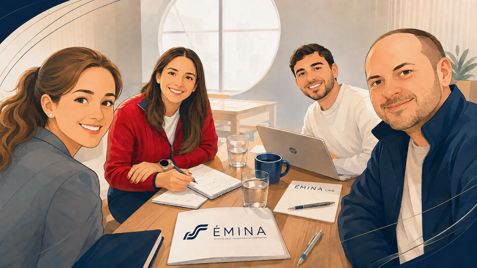 Equipo trabajando colaborativamente